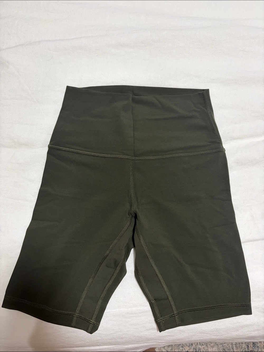 Lululemon High-Waist Olive Green Women's Bike Shorts